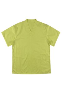 訂製純色護士服上衣    設計V領右下角袋     護士服生產商    NU093